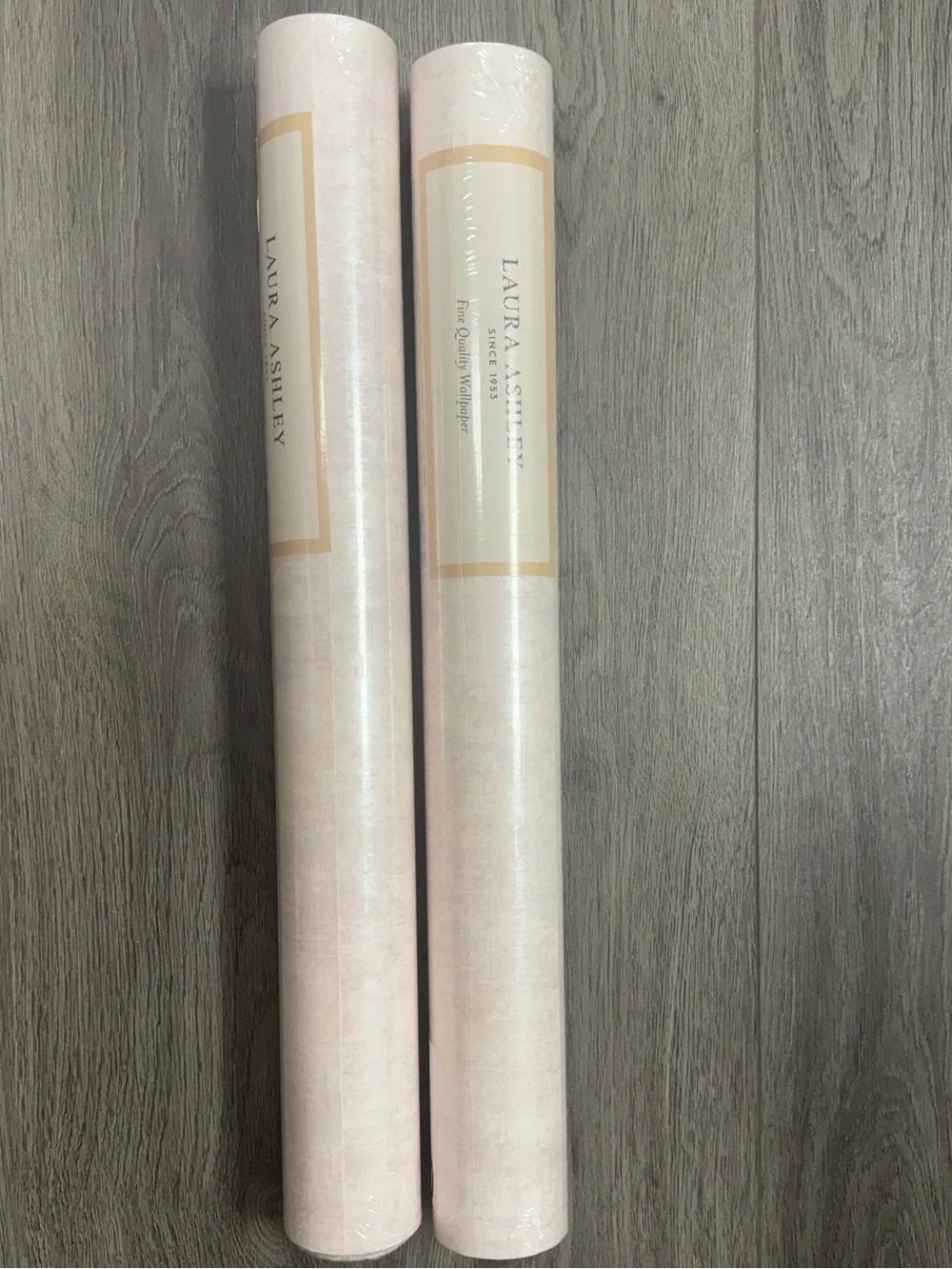 New! 2 rolls Laura Ashley Whinfell Blush Metallic Wallpaper